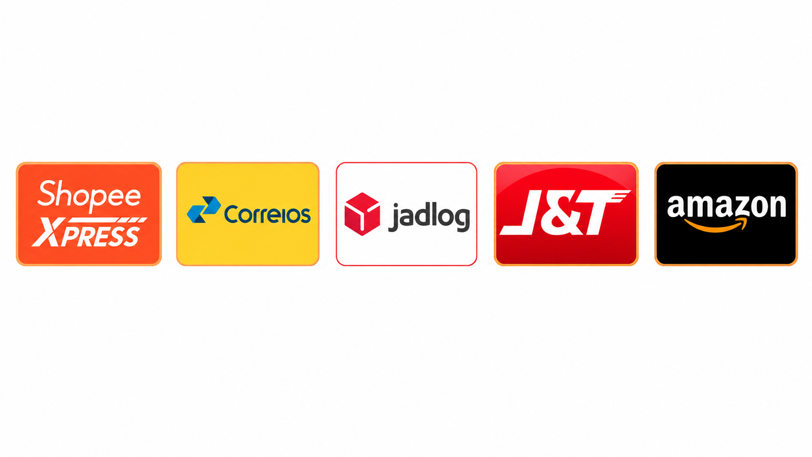 Logos Shopee Xpress, Correios, Jadlog, J&T e Amazon