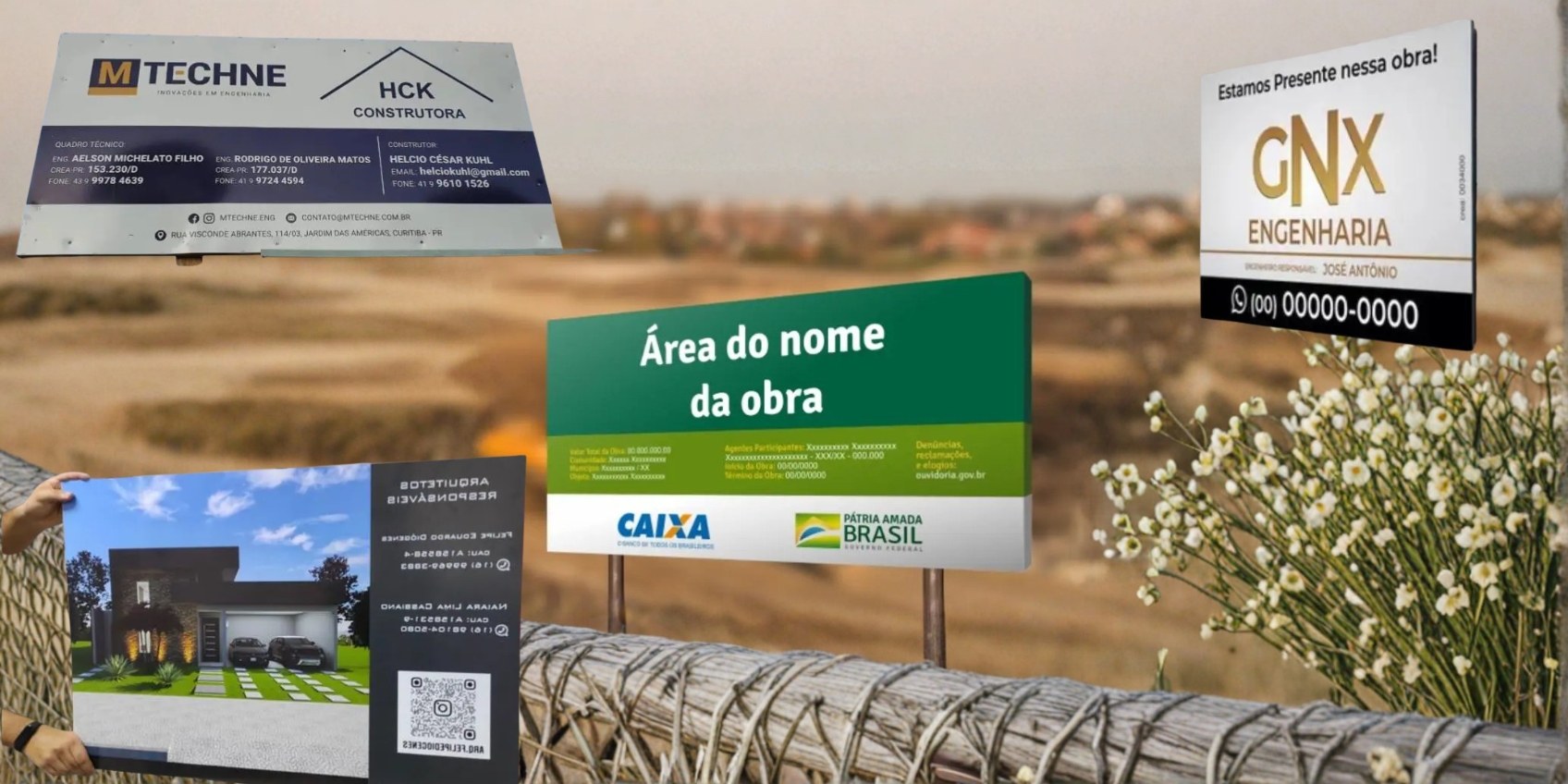 Placas de Obra e ACM
